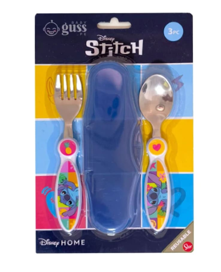 CUBIERTOS  METALICOS 2PCS STITCH