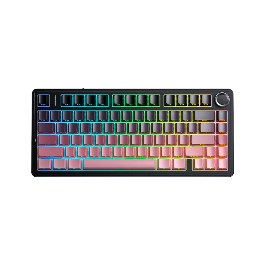 Teclado Aula F75 RGB Inalámbrico Inglés GRADIENT BLACK/PINK - REAPER SWITCH