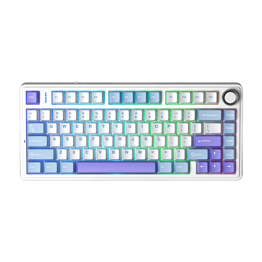 Teclado Aula F75 RGB Inalámbrico Inglés BLUE/WHITE/PURPLE - STAR VECTOR SWITCH