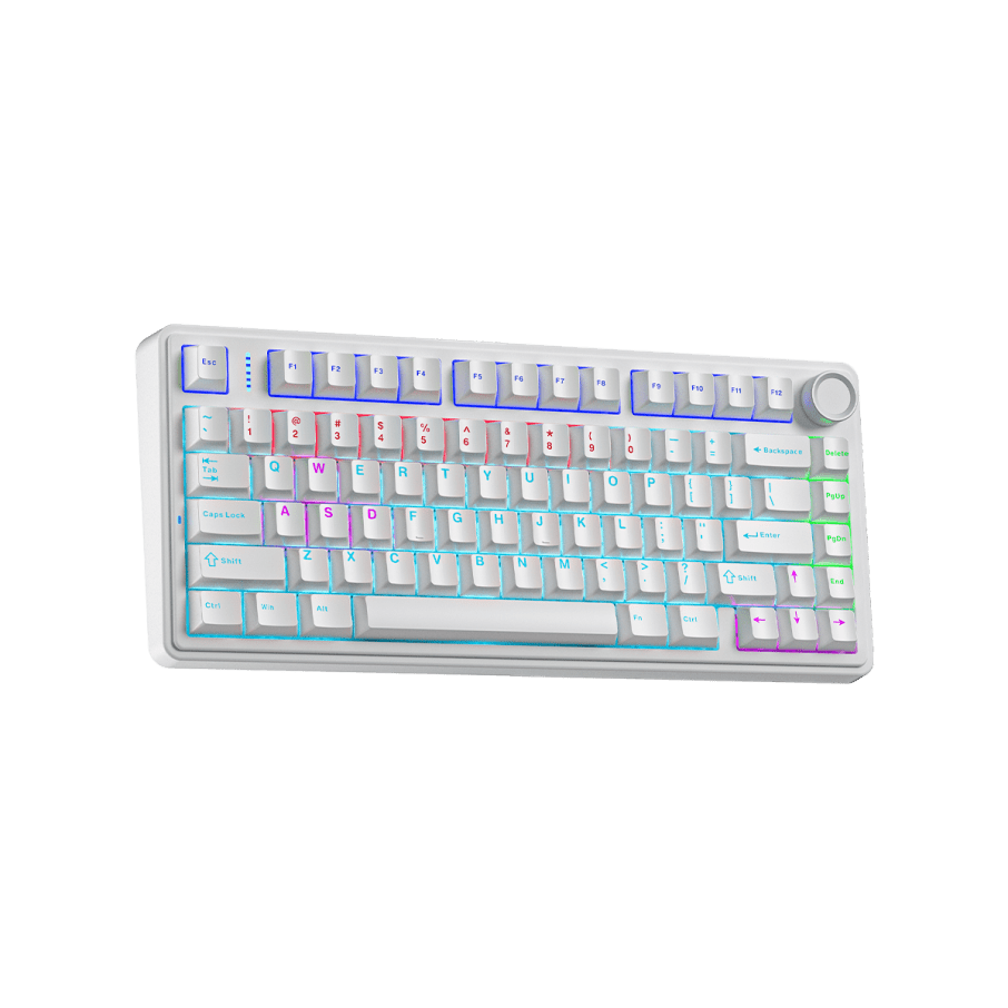 Teclado Aula F75 Rainbow Cableado Inglés WHITE - BLUE SWITCH