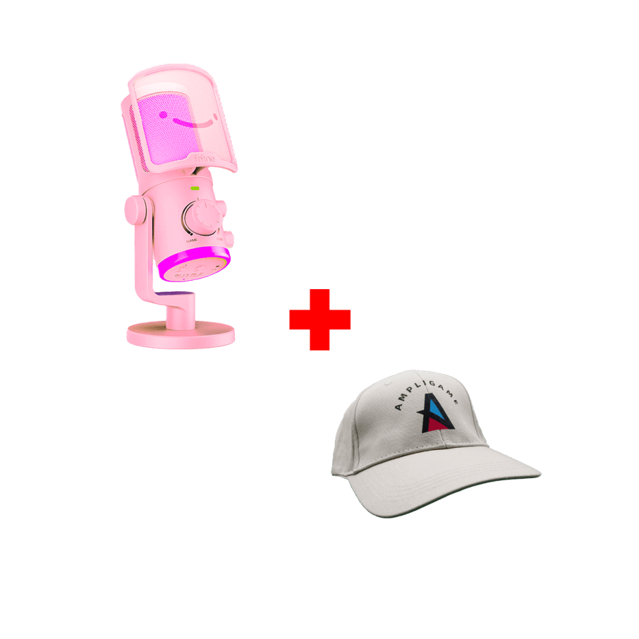 Micrófono Fifine AM6 PINK + Gorro Fifine Color Crema