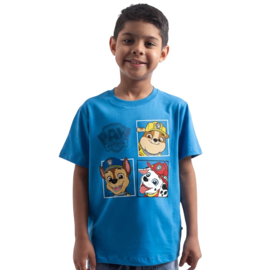 POLO MANGA CORTA NIÑO PAW PATROL AZUL ALGODÓN