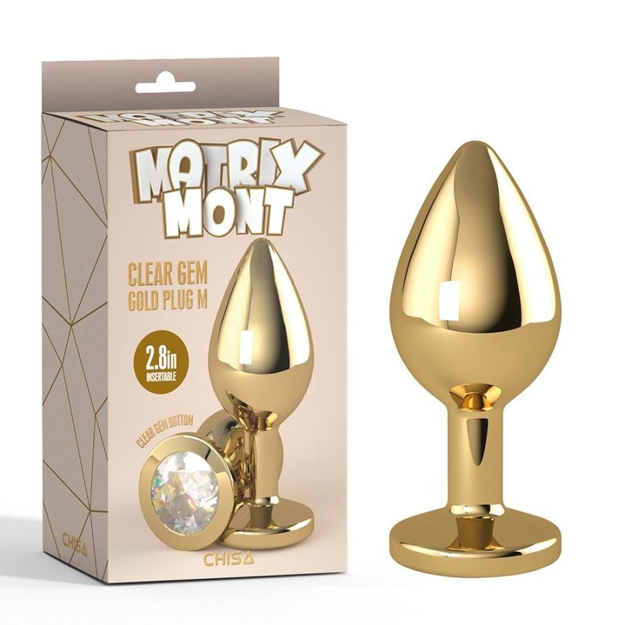 Clear Gem Gold Plug M 