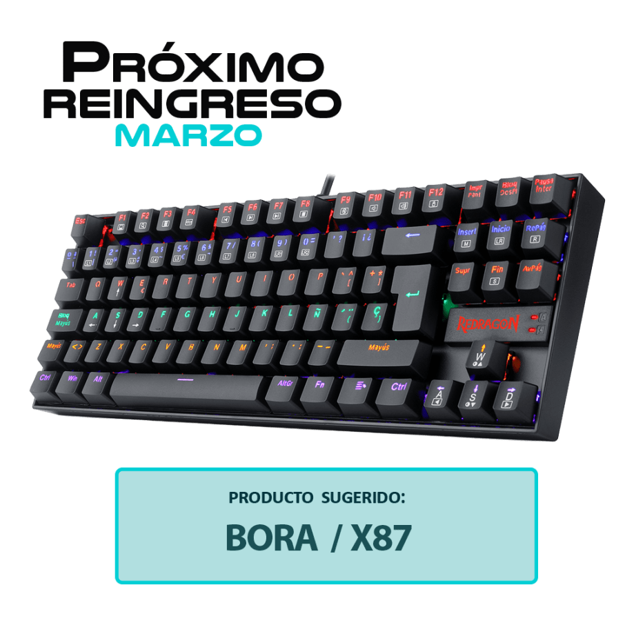 Teclado Redragon KUMARA Rainbow, Spanish K552-KR-SP BLACK