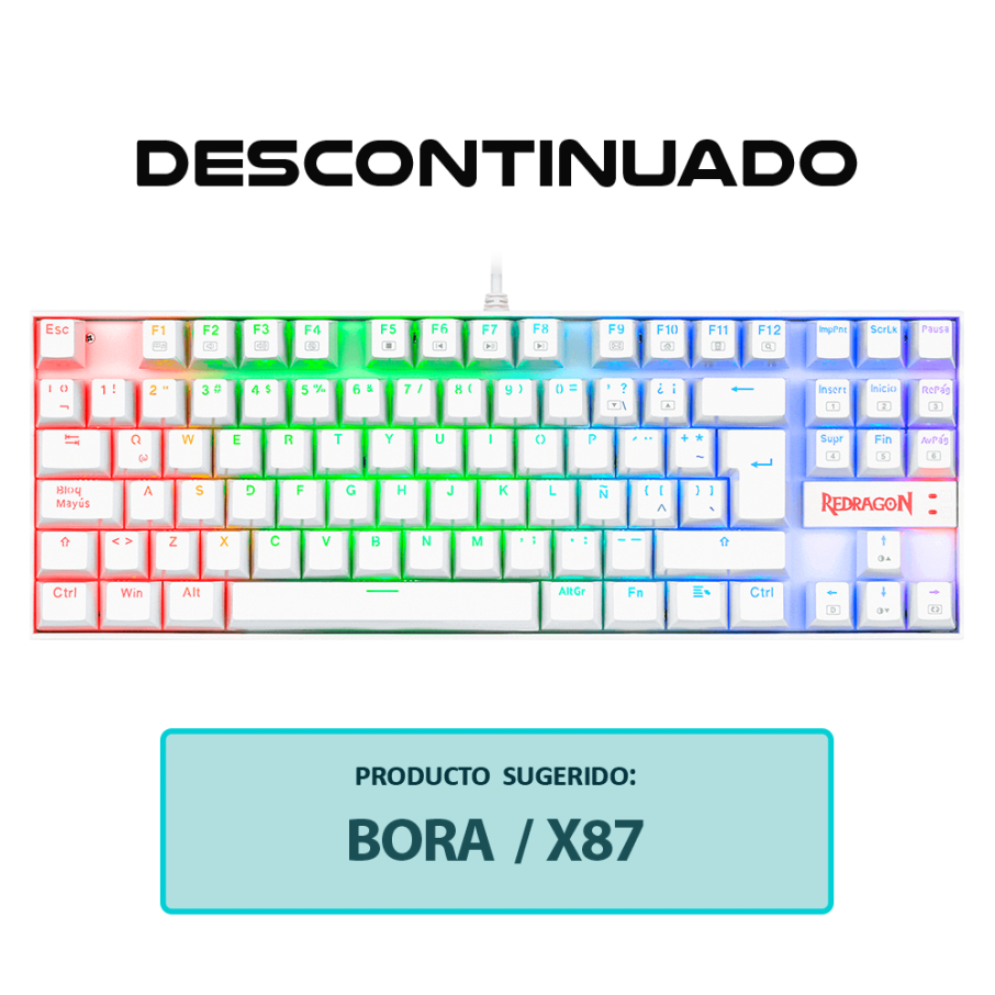 K552W-RGB Teclado Redragon KUMARA WHITE Blue Switch, Español