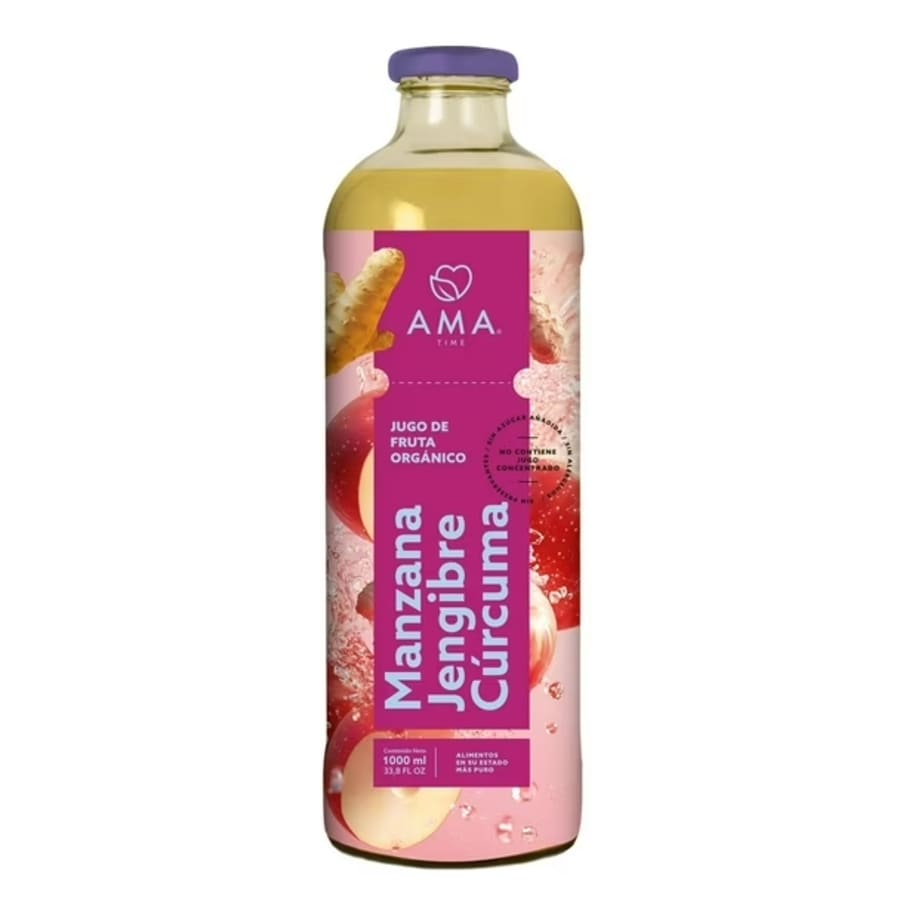 Jugo manzana jengibre curcuma 1 litro Marca Ama