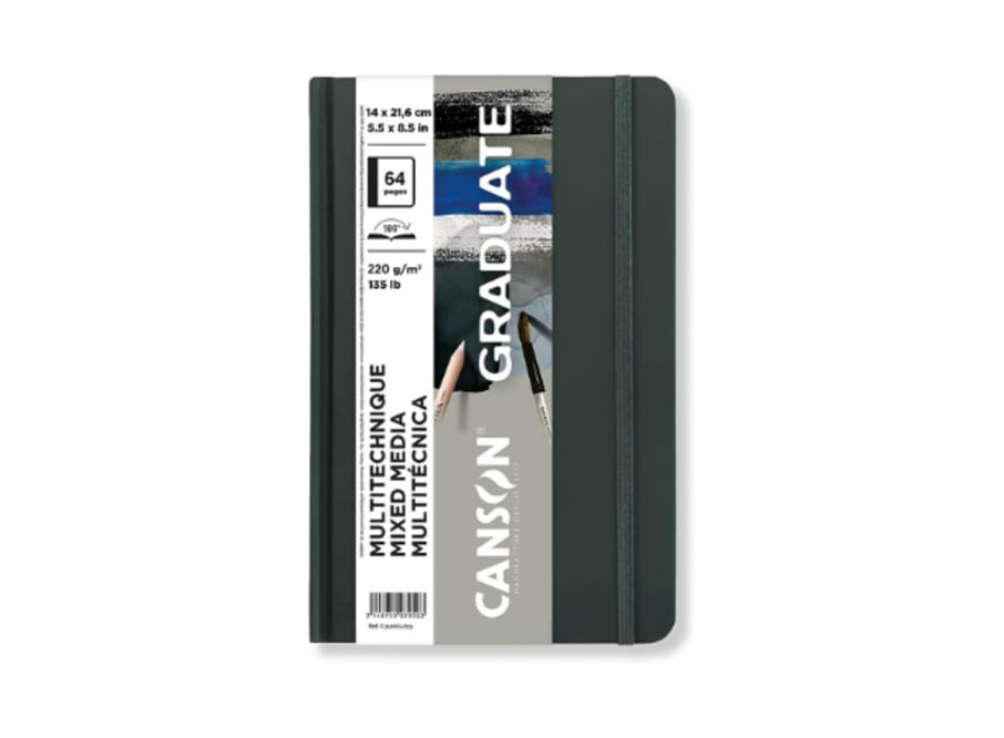Artbook - Canson - Mix Media Gris - 64P. - 220 GSM - 14x21.6cm (A5)