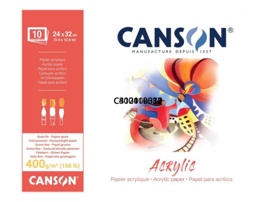Bloc - Canson - Acrylic - 10H. - 400 GSM - 24x32cm