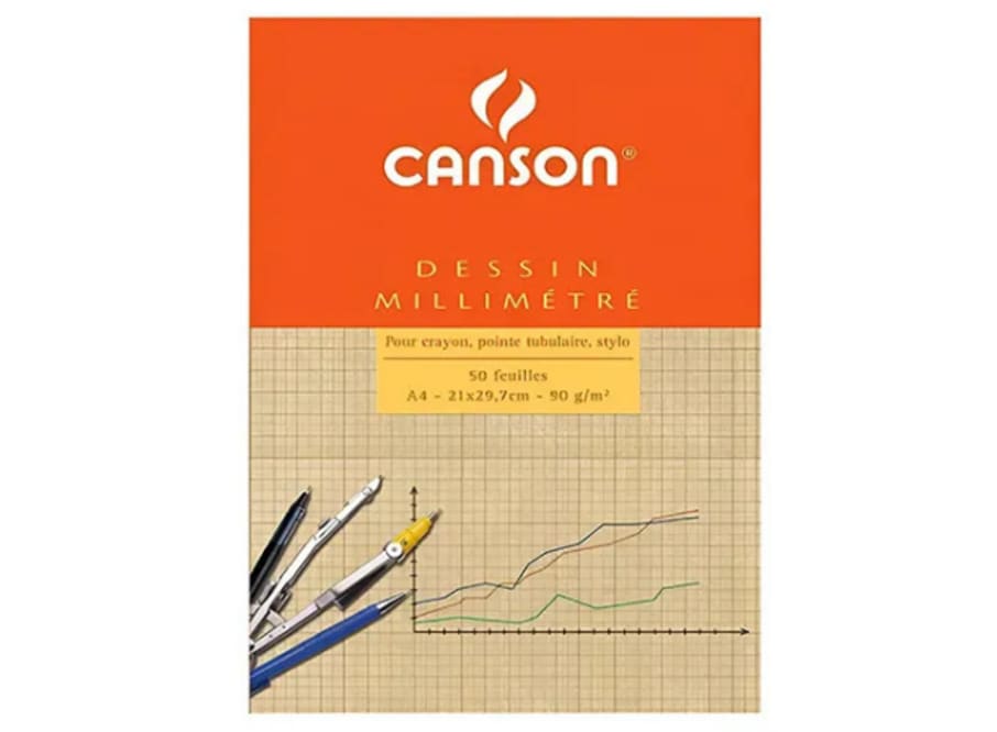 Bloc - Canson - Milimetrado - 50H. - 90 GSM - A3