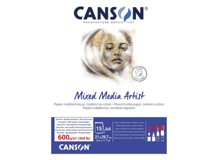 Bloc - Canson - Mix Media - 15H. - 600 GSM - A4