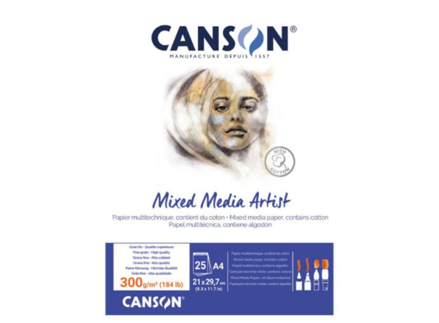 Bloc - Canson - Mix Media - 25H. - 300 GSM - A4