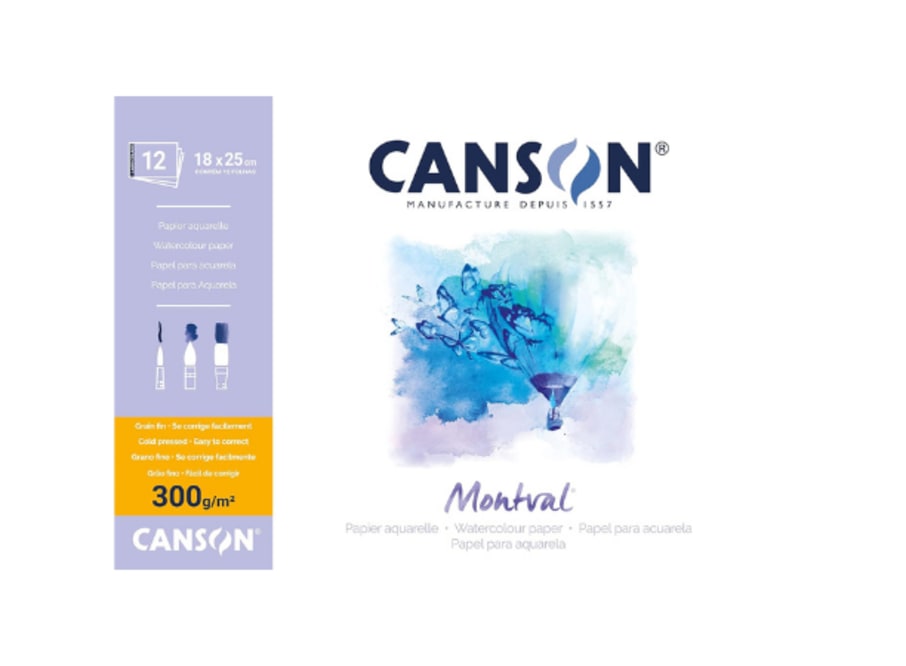 Bloc - Canson - Montval - 12H. - 300 GSM - 18x25cm
