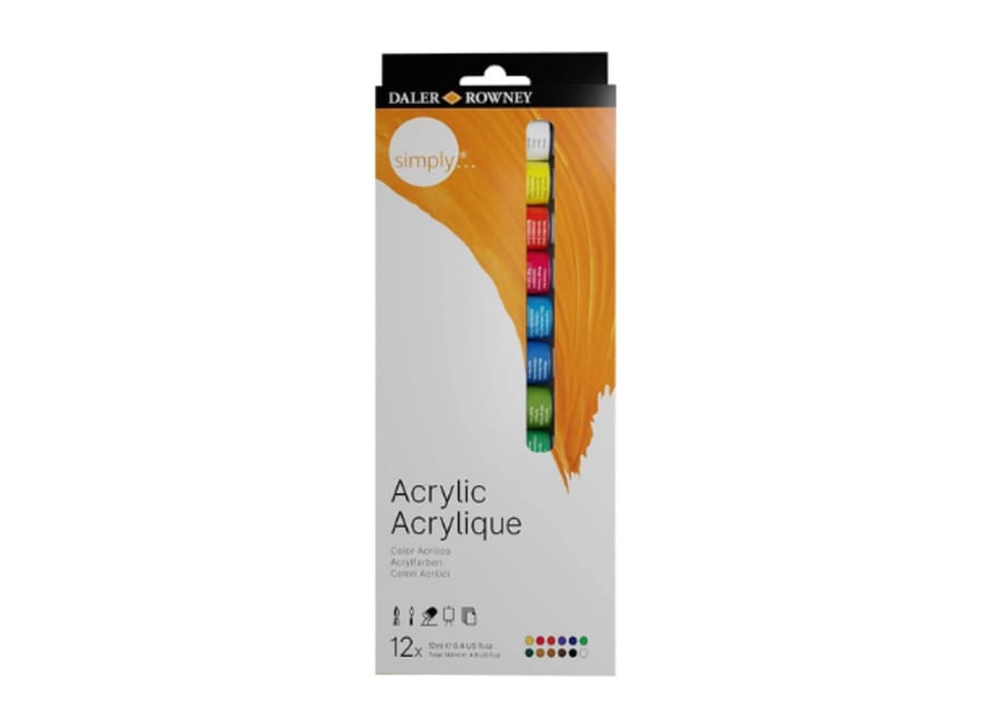 Set - Daler Rowney - Simply Acrylic 12 mL - 12 Unds.