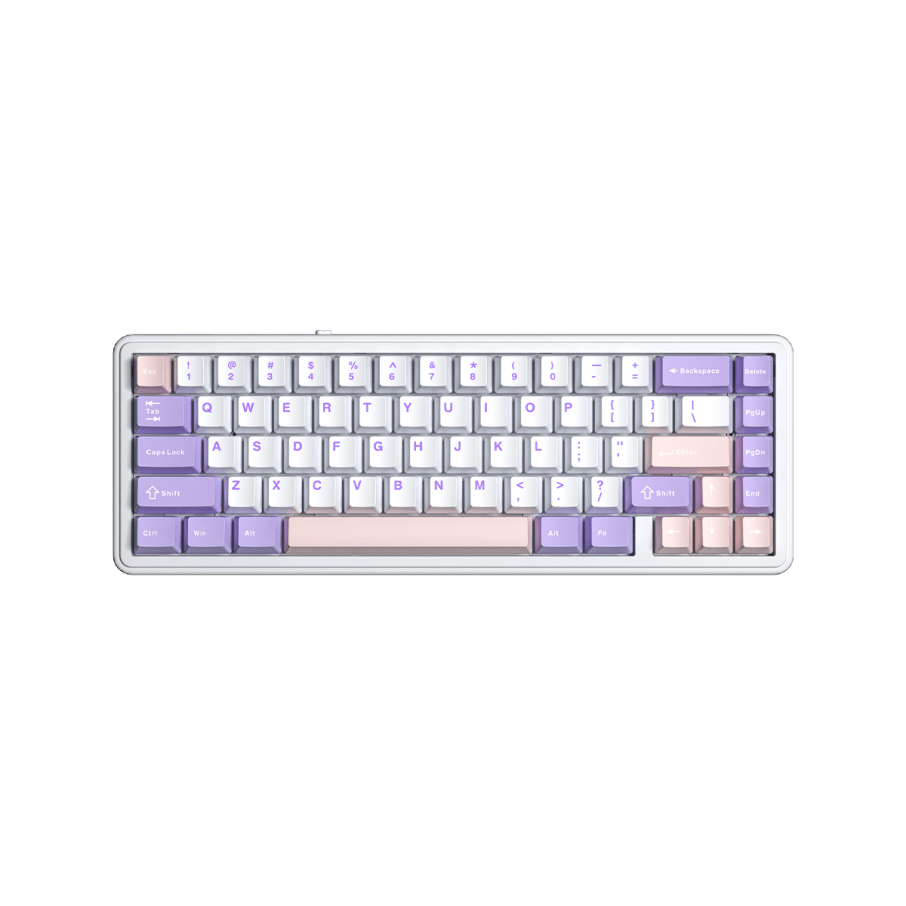 Teclado Aula F65 Inalambrico Inglés WHITE/PURPLE/PINK - NIMBUS SWITCH V3
