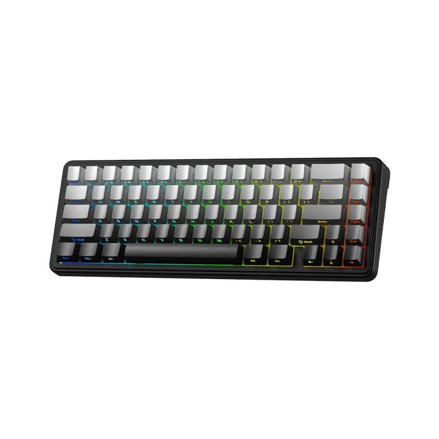 Teclado Aula F65 Inalambrico Inglés GRADUAL GREY - GREY WOOD SWITCH V3