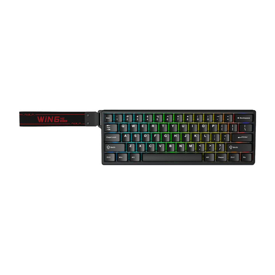 Teclado Aula WIN60HE Cableado BLACK - GRAY WOOD MAGNETIC SWITCH