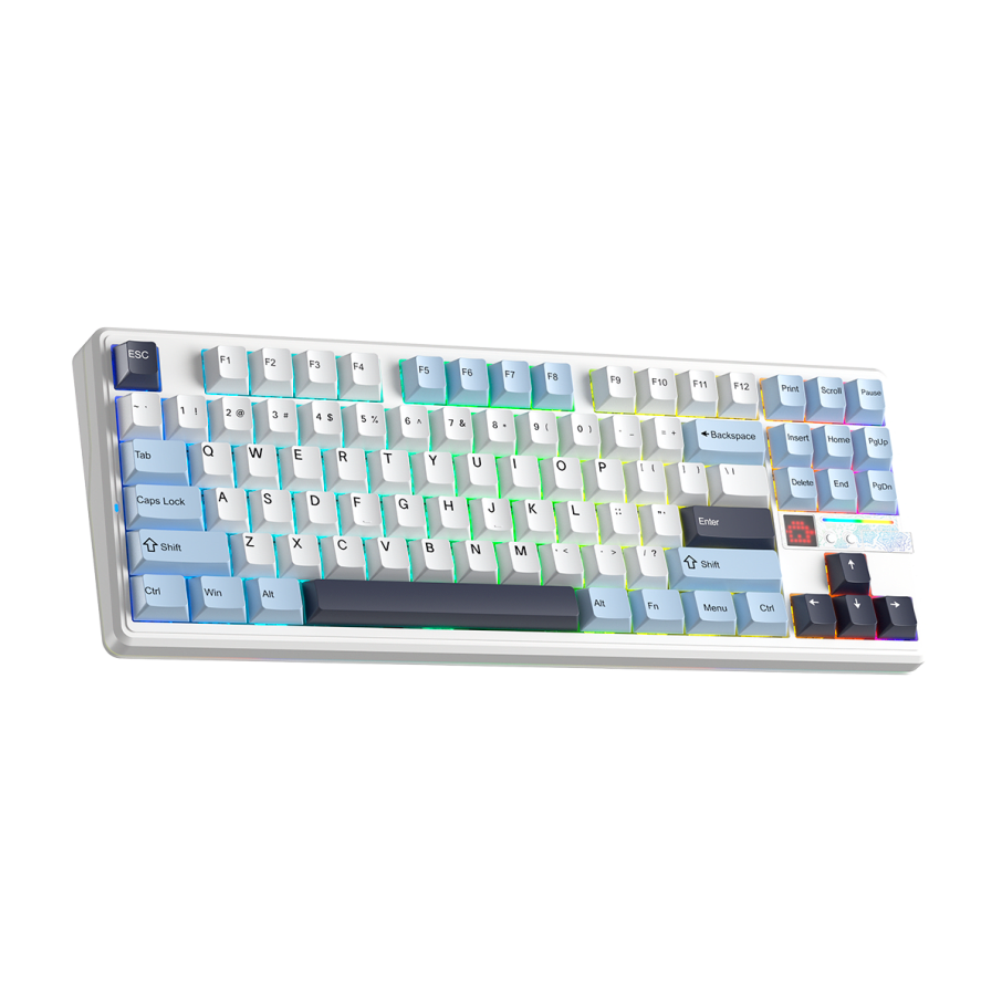 Teclado Aula F87 PRO V2 Inalámbrico Inglés WHITE/BLUE/DARK PURPLE - STAR VECTOR SWITCH