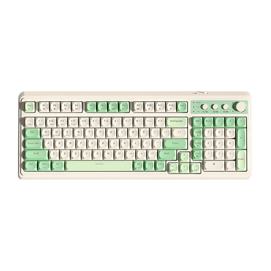Teclado Aula S99 PRO Inalámbrico Inglés GREEN LIGHT CREAM