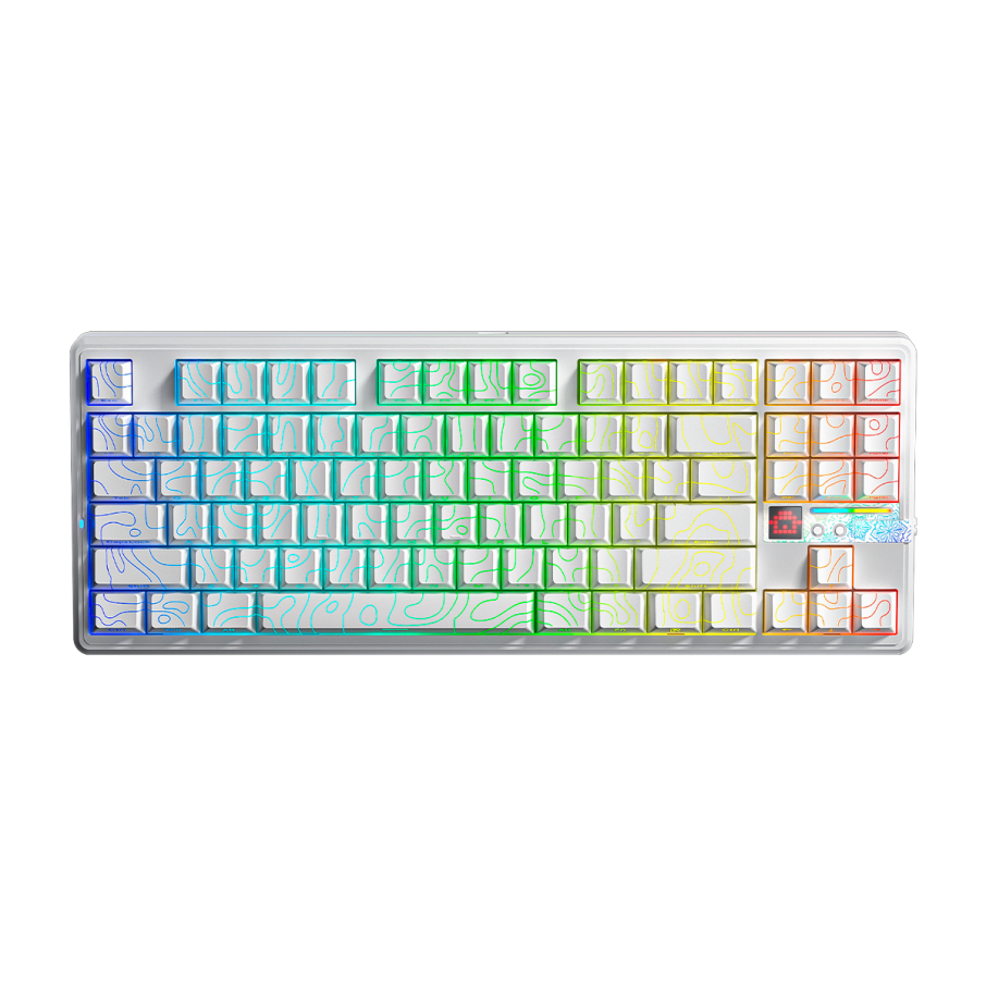 Teclado Aula F87 PRO V2 Inalámbrico Inglés WHITE CONTOUR - STAR VECTOR SWITCH
