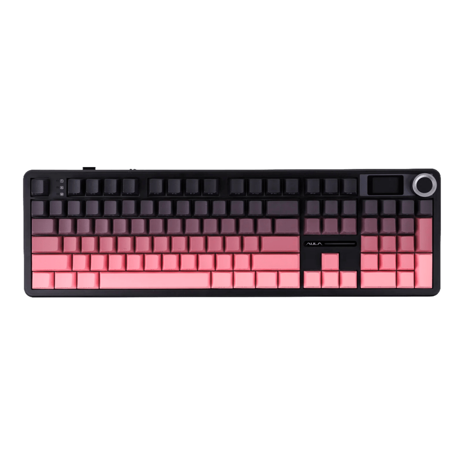 Teclado Aula F108 PRO Inalámbrico Inglés GRADIENT PINK - GRAY WOOD SWITCH V3