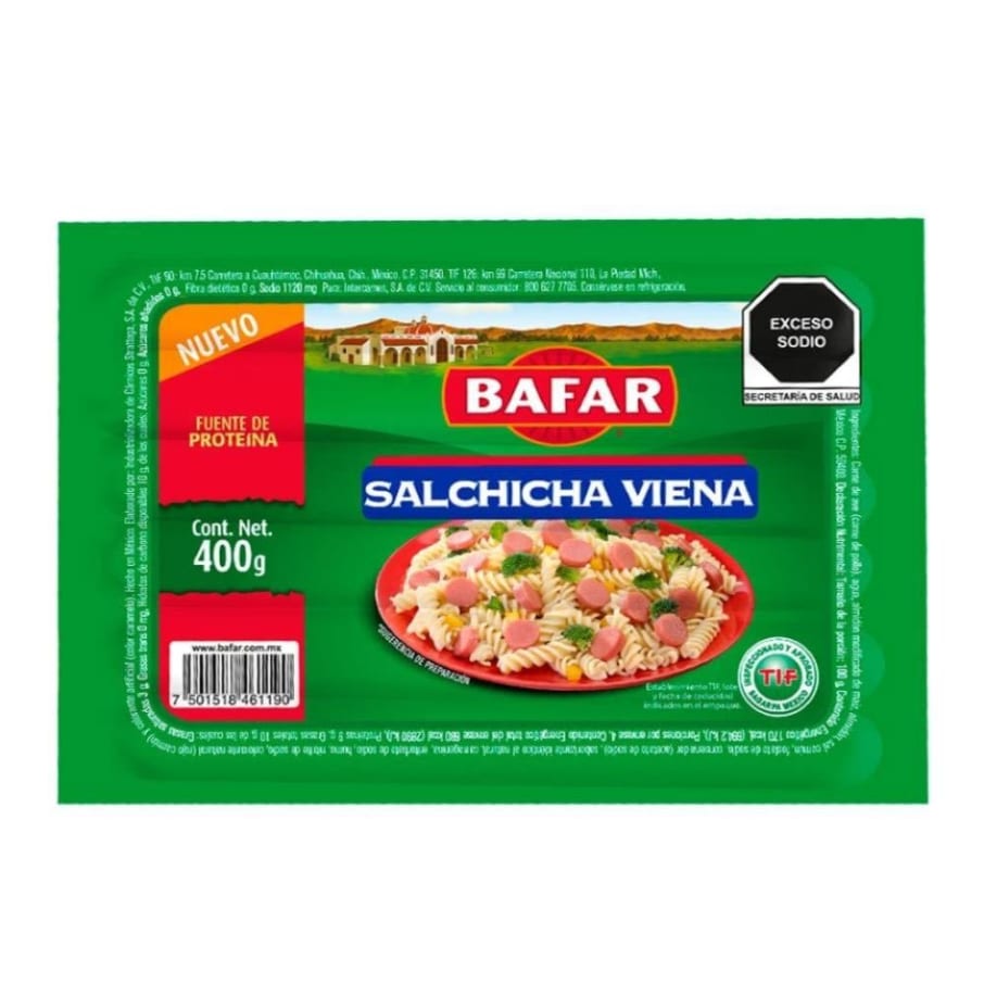Salchicha Viena Bafar 400Gr