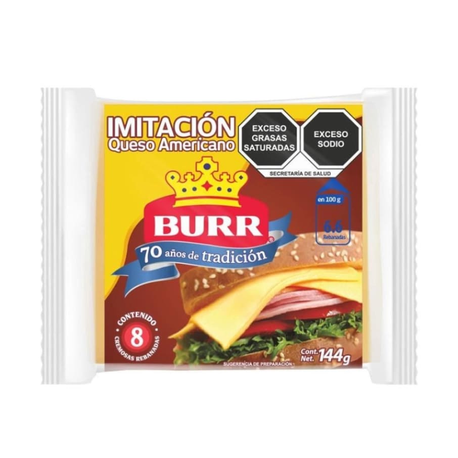 Queso Amarillo T/Americano Burr C/8 Reb. 151Grs