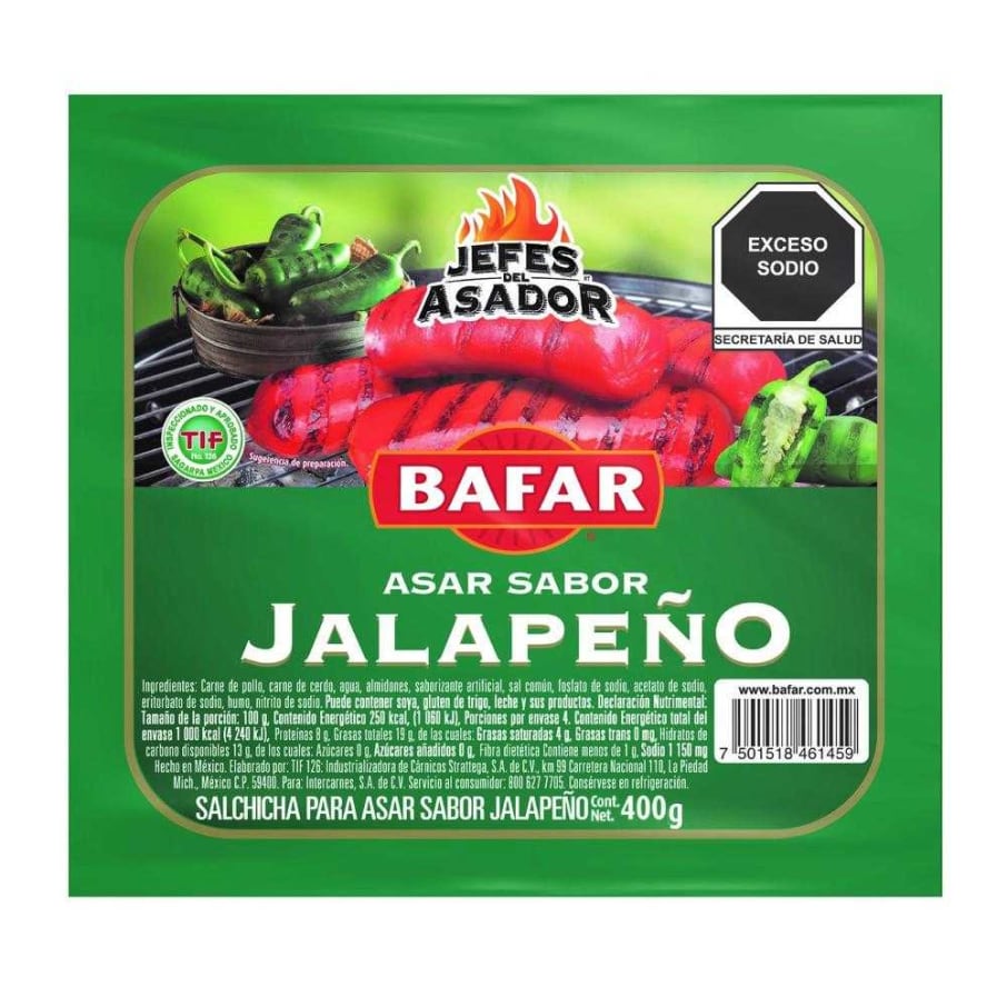Salchicha Asar Jalape—O Bafar 400Gr