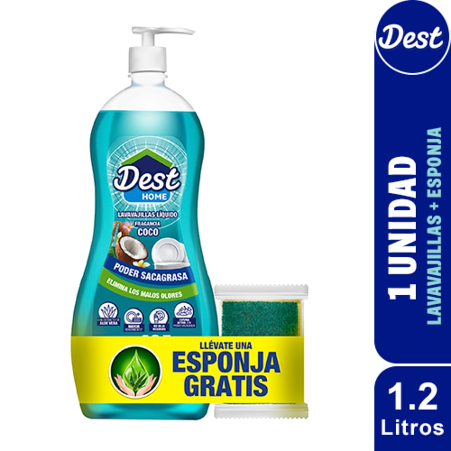 Lavavajillas DEST Coco 1.2L + Esponja