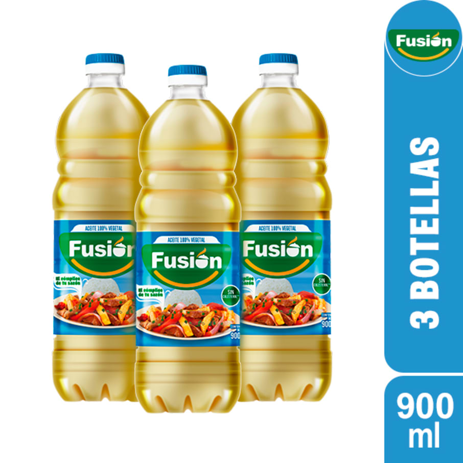 Aceite vegetal FUSIÓN 900ml Pack 3 Botellas
