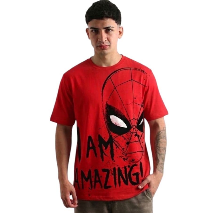 POLO BAS MC MARVEL COMICS CABALLERO ROJO ALGODÓN