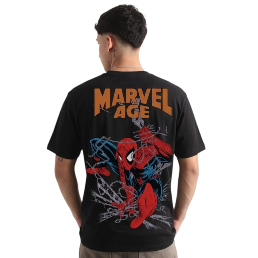 POLO BAS MC MARVEL COMICS CABALLERO NEGRO ALGODÓN