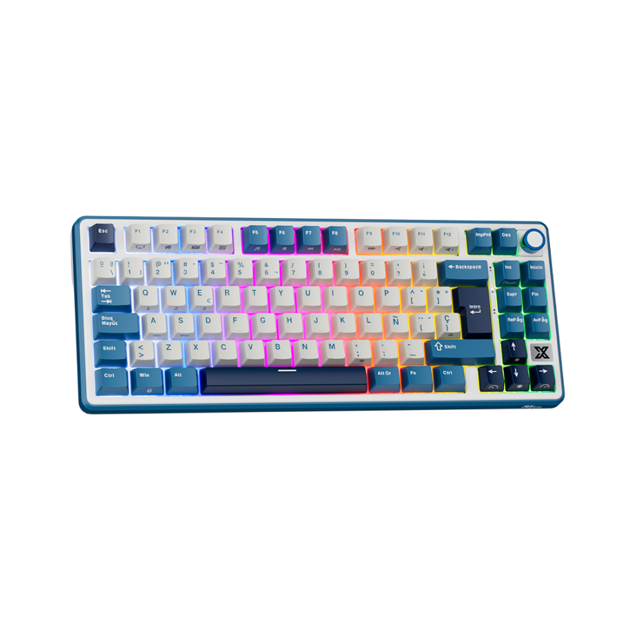 Teclado Royal Kludge RK X87 Inalámbrico BLUE - BEIGE SWITCH