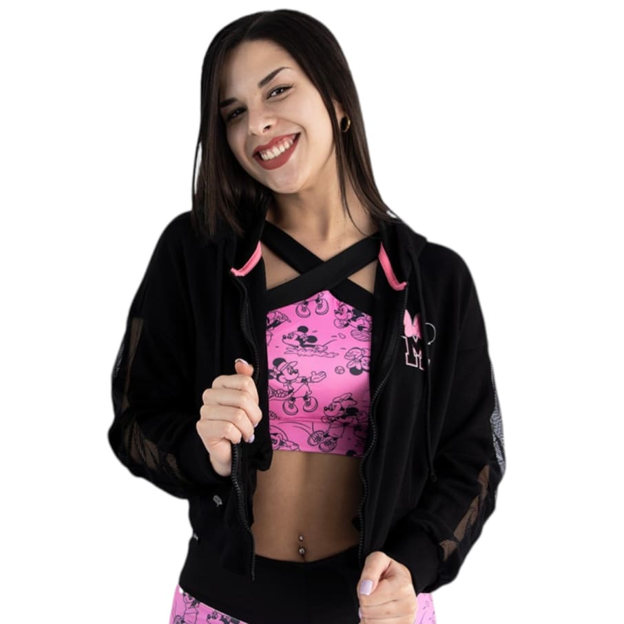CASACA DEPORTIVA NEGRO MINNIE MOUSE MUJER