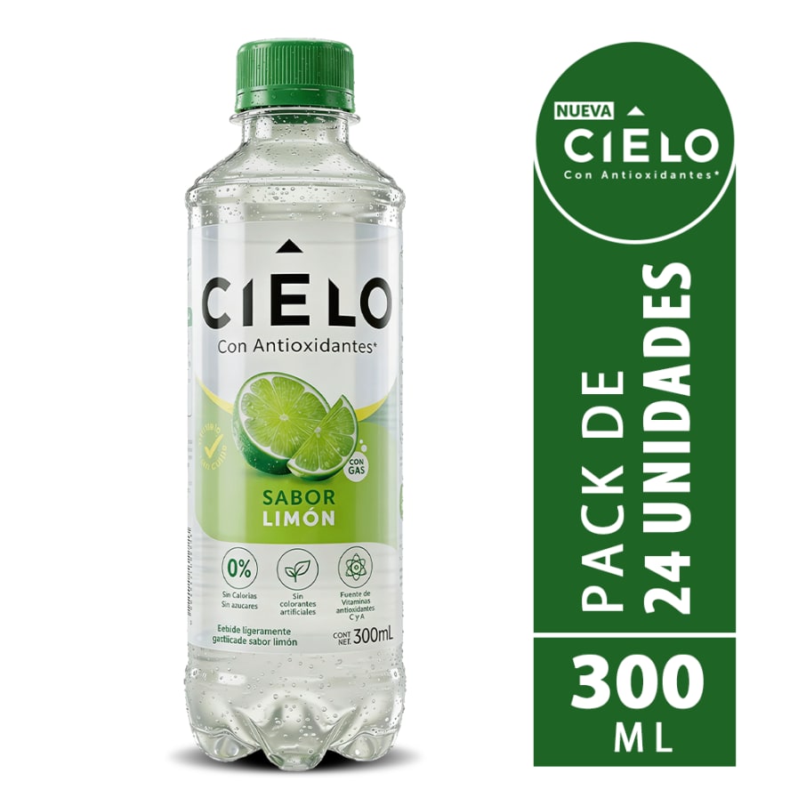 CIELO AGUA LIMON PET NO RETORNABLE 300 ML 24