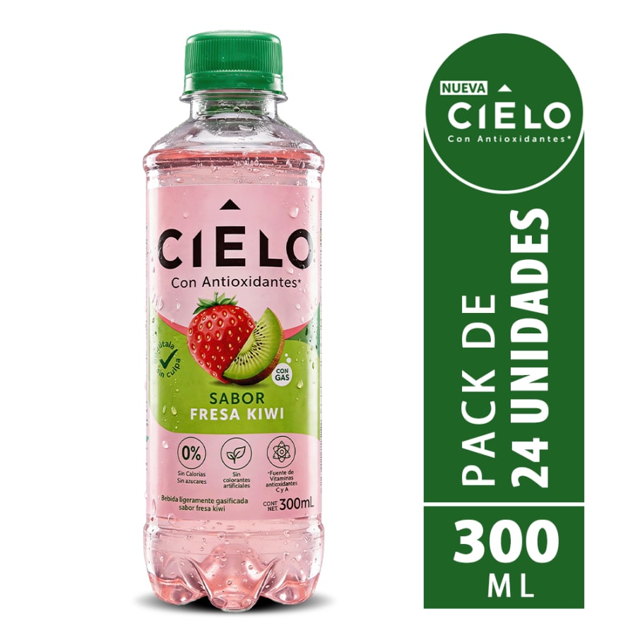 CIELO AGUA FRESA KIWI PET NO RETORNABLE 300 ML 24