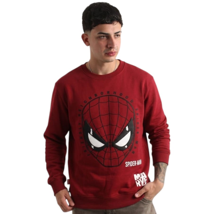 POLERA BASICA MARVEL COMICS ROJO FRENCH TERRY HOMBRE