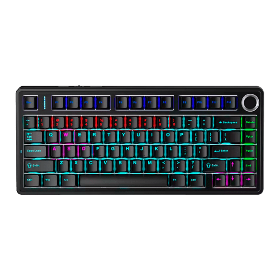 Teclado Aula F75 RGB Cableado Inglés BLACK - RED SWITCH