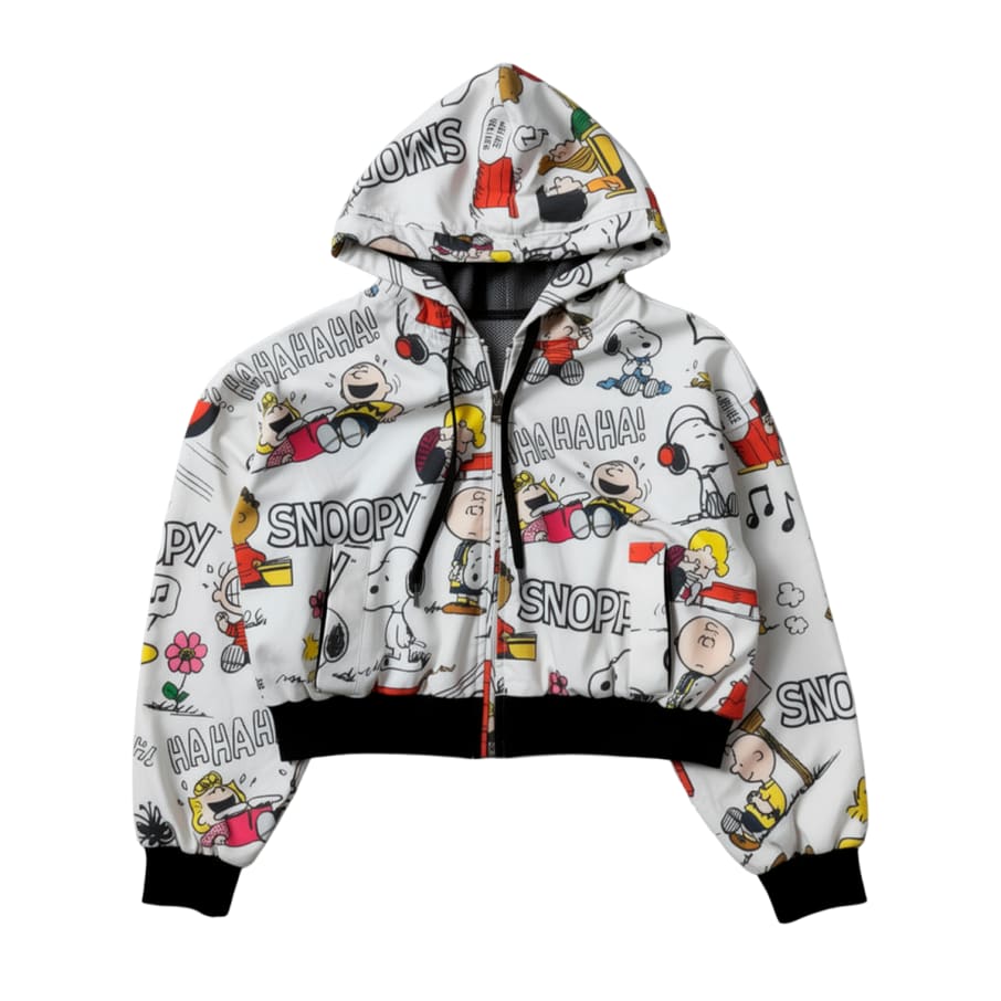 CASACA CORTAVIENTO SNOOPY MUJER BLANCO