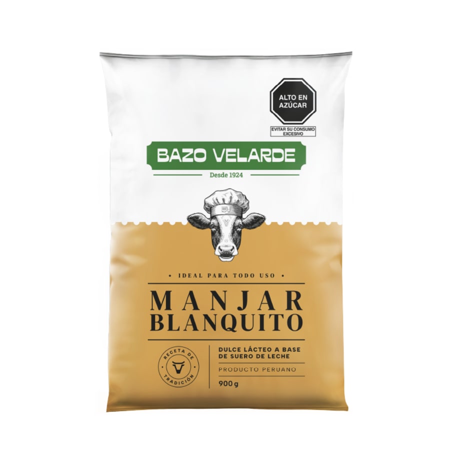 Manjar blanquito bazo velarde bolsa 900g