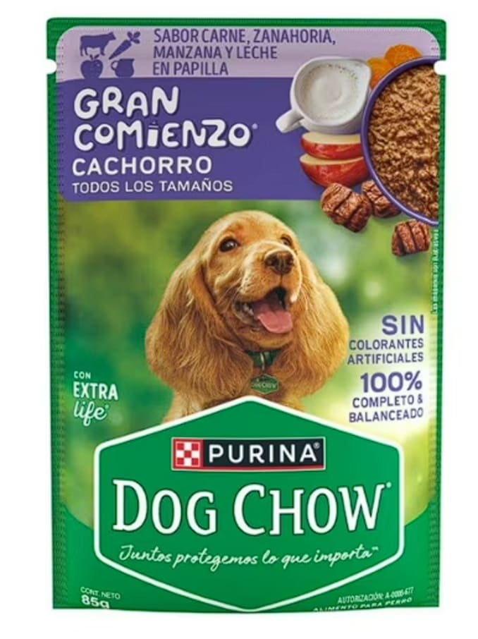 Alimento Dog Chow Cachorro Carne 85 Gr Pouch 