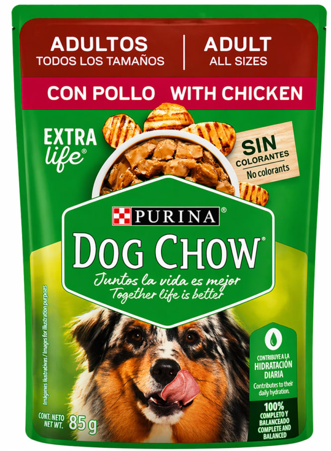 Alimento Dog Chow Adulto Rp Pollo 85 Gr Pouch 