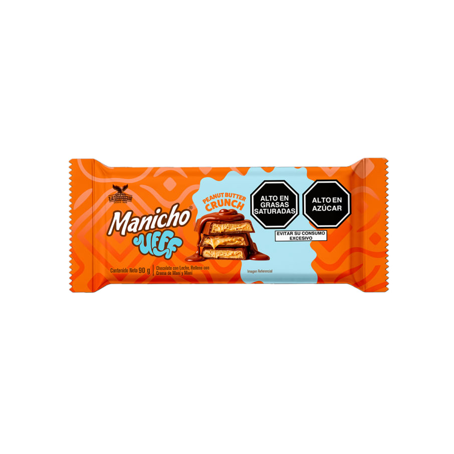 MANICHO - CHOCOLATE CON LECHE CON RELLENO DE CREMA DE MANI Y MANI