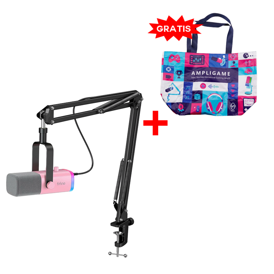 Micrófono Fifine AM8T PINK con Brazo + Bolsa Fifine 2025