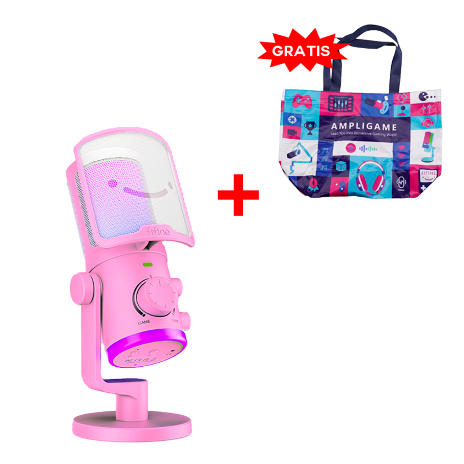 Micrófono Fifine AM6 PINK + Bolsa Fifine 2025