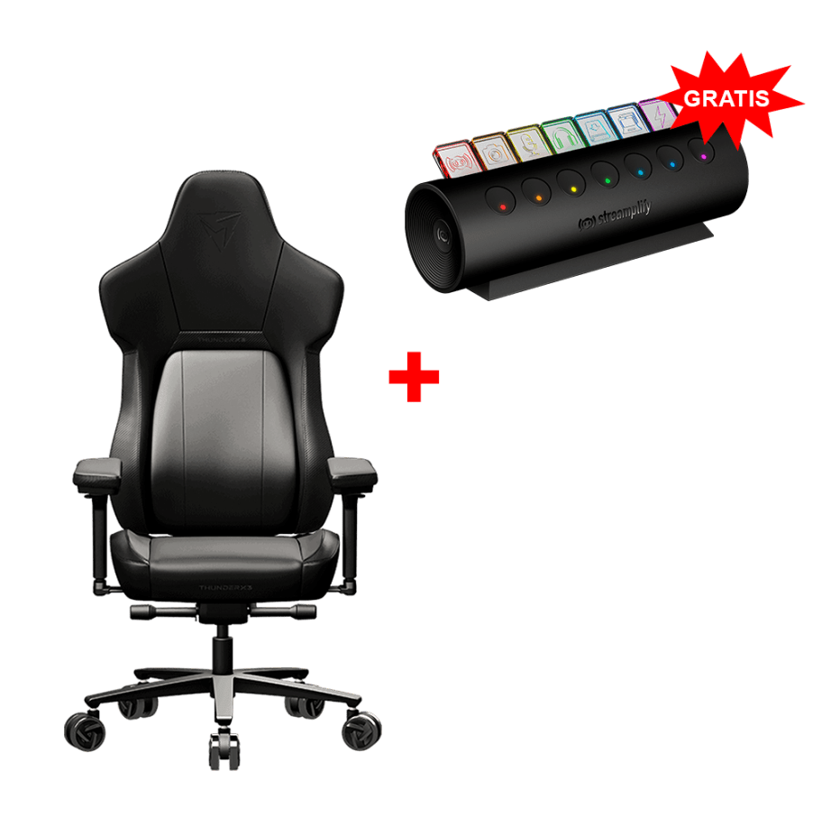 Silla ThunderX3 CORE Modern Black + Hub Streamplify HUB CTRL 7-RGB-US-FBK 7 Puertos USB