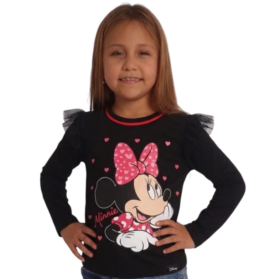 POLO MODA ML MINNIE MOUSE NIÑA NEGRO