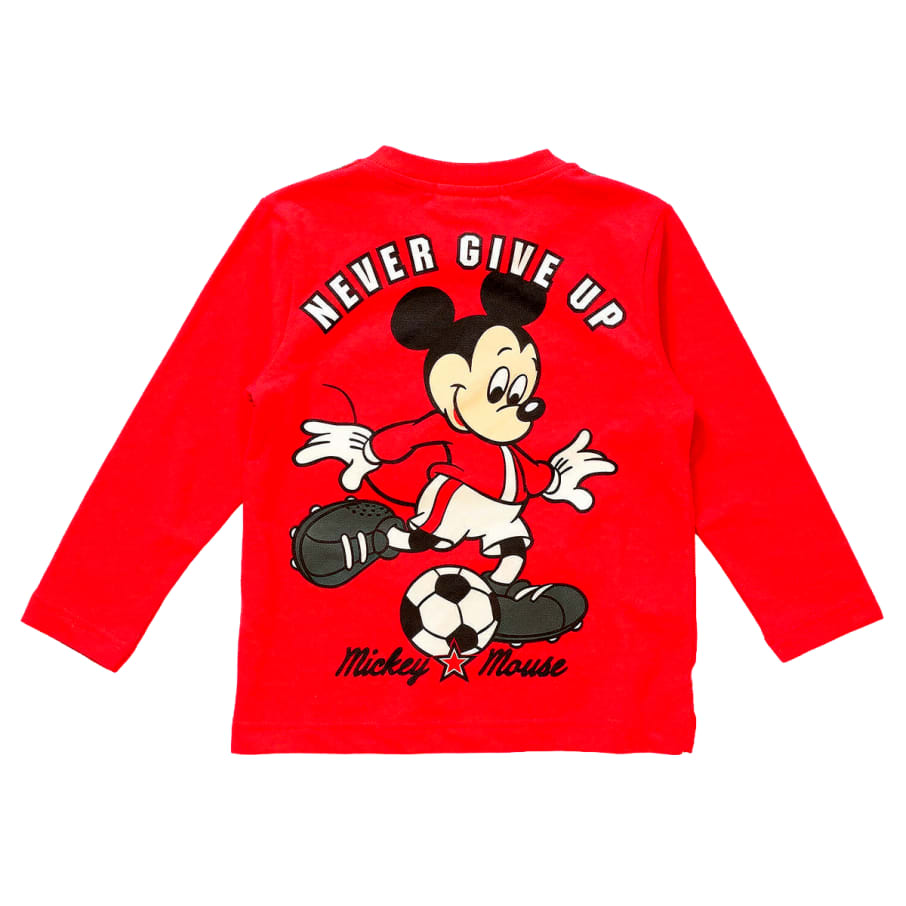 POLO BASICO ML MICKEY MOUSE NIÑO ROJO