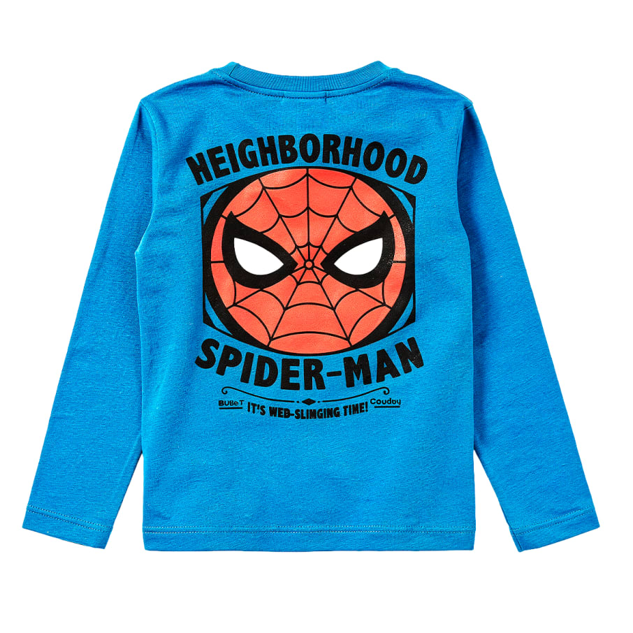 POLO BASICO ML SPIDER-MAN NIÑO AZUL