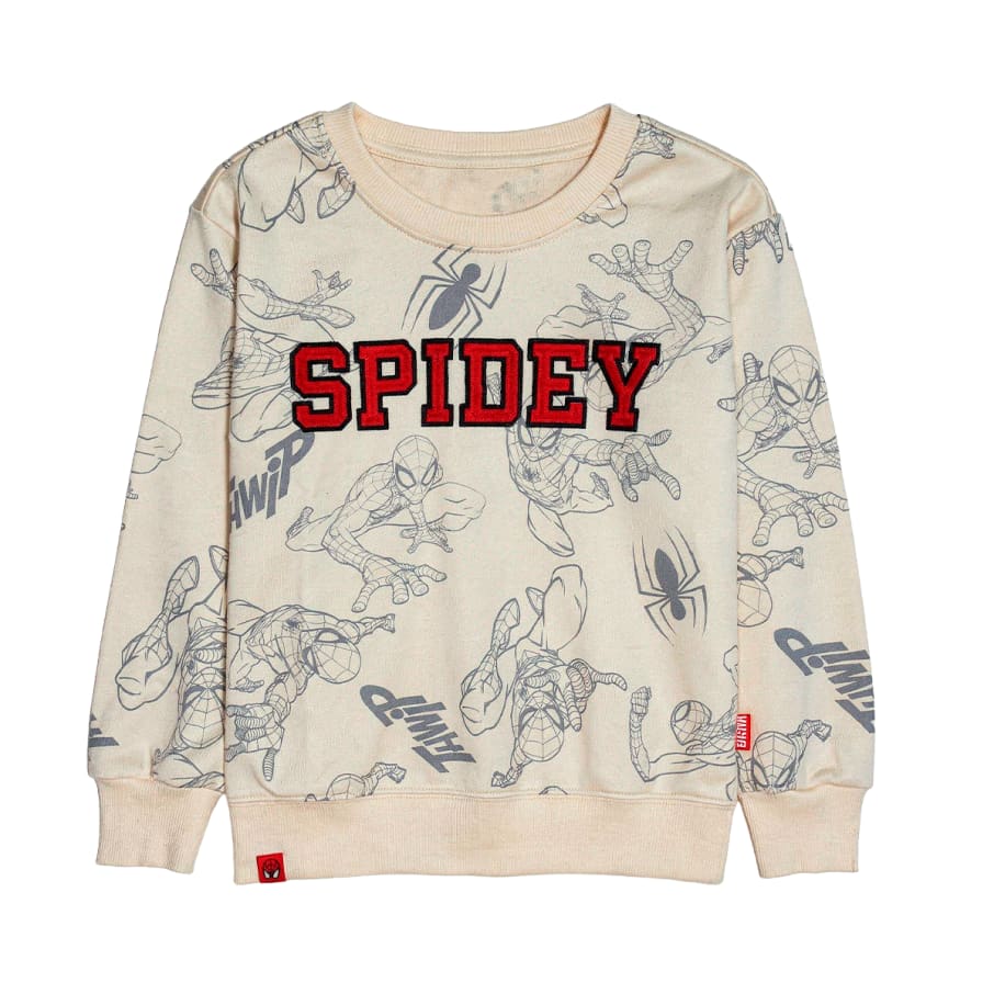 POLERA MODA SPIDER-MAN NIÑO BEIGE