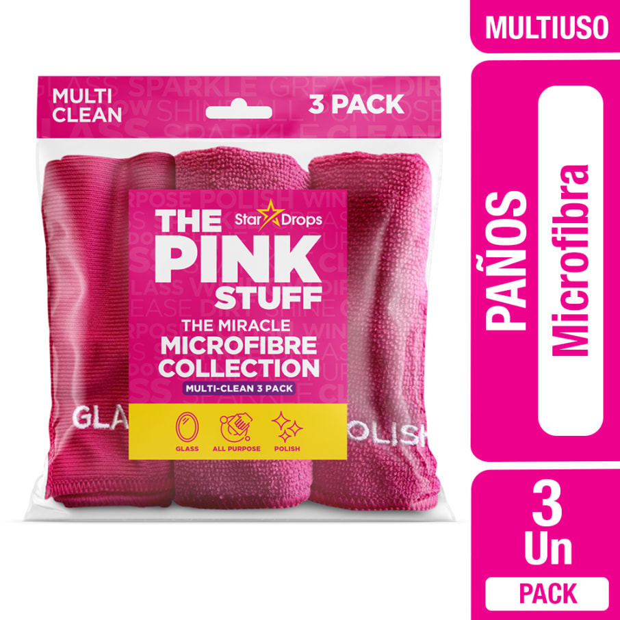 Paños de Microfibra Pack de 3 un Marca The Pink Stuff